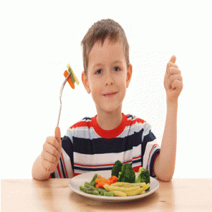 kid eating vegs